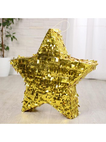 Пиньята Звезда 45 х45 х8 см металлик золото