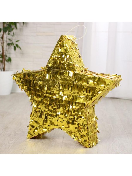 Пиньята Звезда 45 х45 х8 см металлик золото