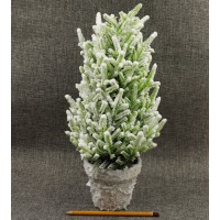 Ель 40 см искусственная заснеженная в горшке HS-58-45