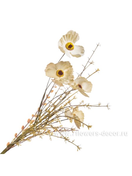 Космея 55 см цветок искусственный  цвет белый арт. JSCH10008A-07