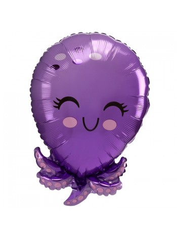 Фольга шар фигура Осьминог фиолетовый S50 21"/53 см Anagram