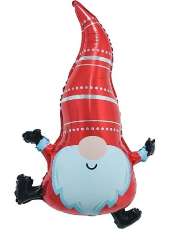 Фольга шар фигура Новогодний гном 31"/79 см Китай