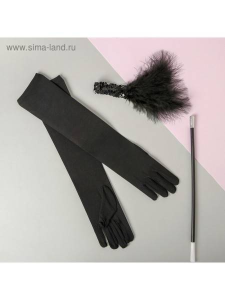 Карнавальный набор Gangsters party: повязка, перчатки и мунштук