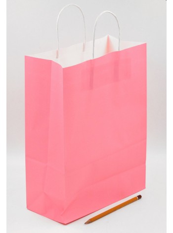 Пакет крафт 25 х33 х12 см цвет розовый  HS-45-4