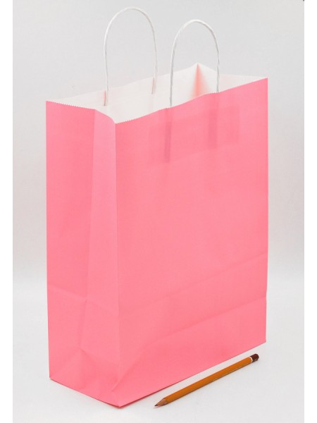 Пакет крафт 25 х33 х12 см цвет розовый  HS-45-4
