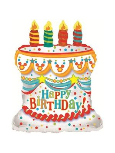 Фольга шар С Днем рождения торт белый 28"/71 см CTI США