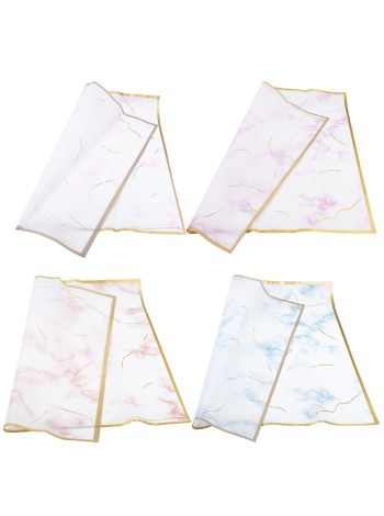 Пленка 58 х58 см 20 л Мрамор с золотой каймой цвет микс HS-3-7