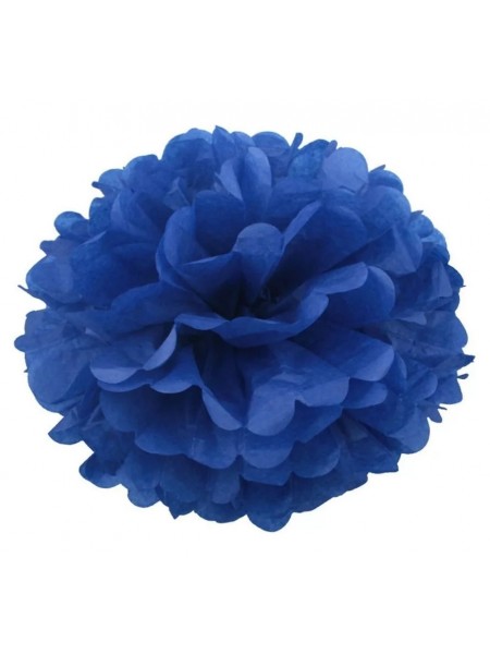 Подвеска Цветок объемный бумажная тишью 20 см цвет синий HS-8-3