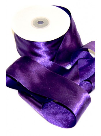 Лента атлас 5 см х30 м 50/65 цвет королевский фиолетовый