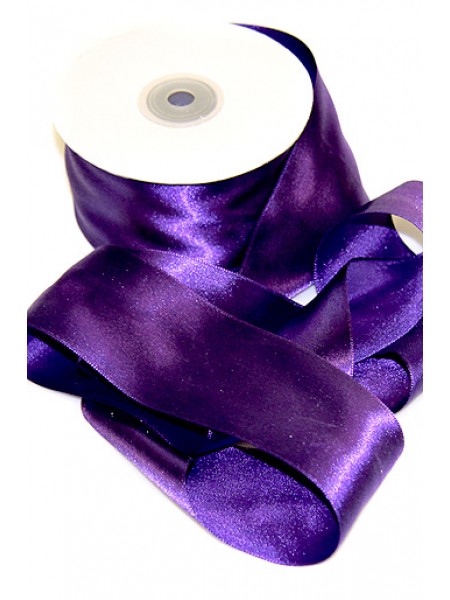 Лента атлас 5 см х30 м 50/65 цвет королевский фиолетовый
