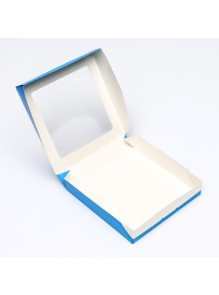 Коробка кондитерская 20 х20 х4 см цвет голубой