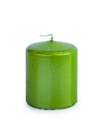 Свеча пеньковая 5 х6 см цвет зеленый блеск
