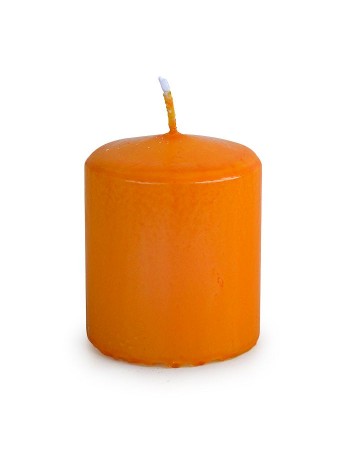 Свеча пеньковая 5 х6 см цвет оранжевый блеск