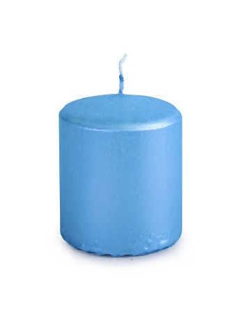 Свеча пеньковая 5 х6 см цвет голубой блеск