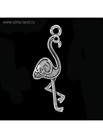 Декор металл Фламинго серебро 2,8 х 1 см 1/10 ЦЕНА ЗА ШТ