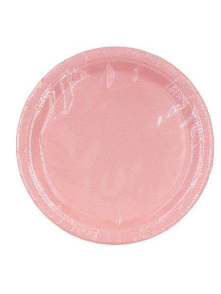 Тарелка бумага 12 шт 18 см однотонная цвет розовый HS-16-1