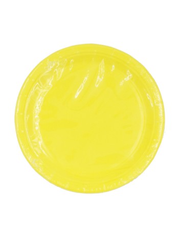 Тарелка бумага однотонная 12 шт 18 см цвет желтый HS-16-1