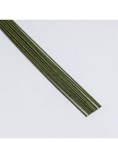 Проволока 1,2 мм х36 см 20 шт флористическая в бумажной оплетке цвет зеленый