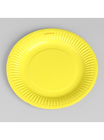 Тарелка бумага 10 шт 18 см цвет желтый