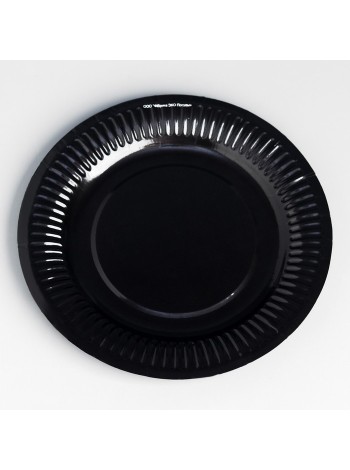 Тарелка бумага 10 шт 18 см цвет черный