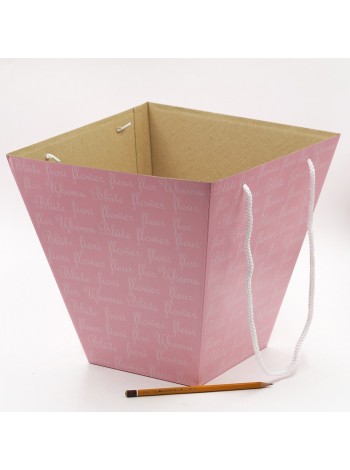 Коробка для цветов 16 х28 х28 см розовый