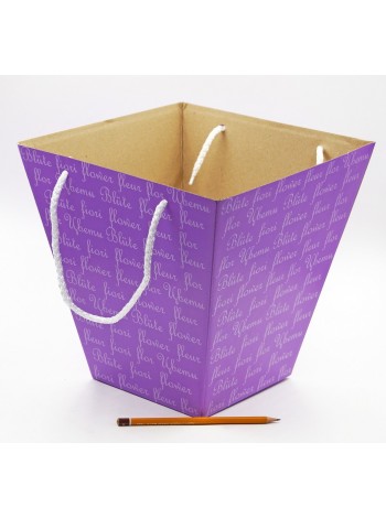 Коробка для цветов 16 х28 х28 см фиолетовый