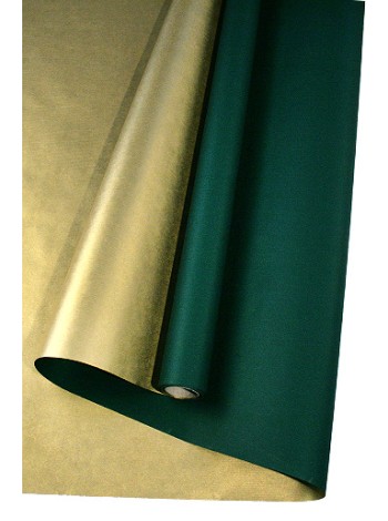 Бумага крафт 100 см х10 м дольче натура зеленая с золотом 13.1/45-75