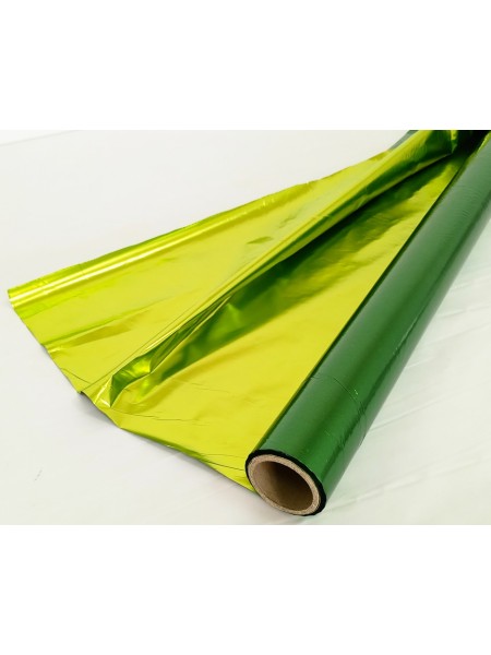 Полисилк двусторонний 100 см х 20 м цвет Зеленый+Салатовый