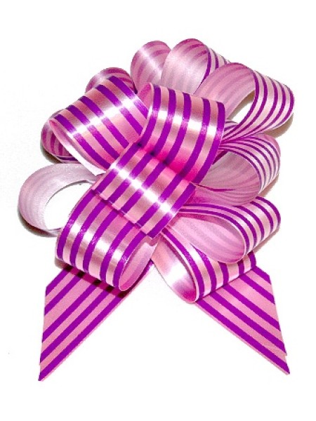 Бант шар 322/11-60 полосатый ярко-розовый