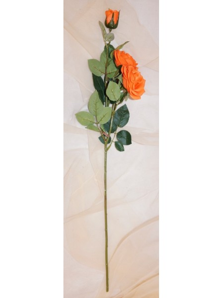 Роза кустовая 3 бутона 74 см цвет оранжевый