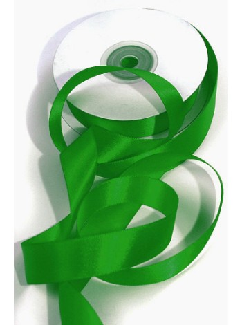 Лента шелк 1,9 см х20 м 19/45  цвет праздничный зеленый