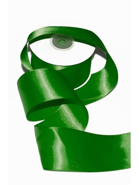Лента шелк 3,8 см х20 м 38/45 цвет праздничный зеленый