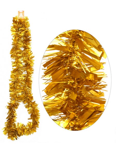 Мишура 2 м х 9 см сатин цвет золотой HS-42-6