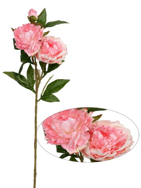 Пион махровый 3 цветка 75 см цвет розовый  HS-23-10