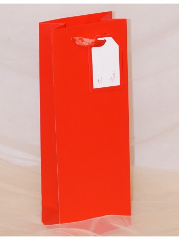 Пакет ламинированный 13 х36,5 х8 см под бутылку однотонный микс