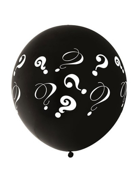 24" шар с рисунком Знак вопроса черный