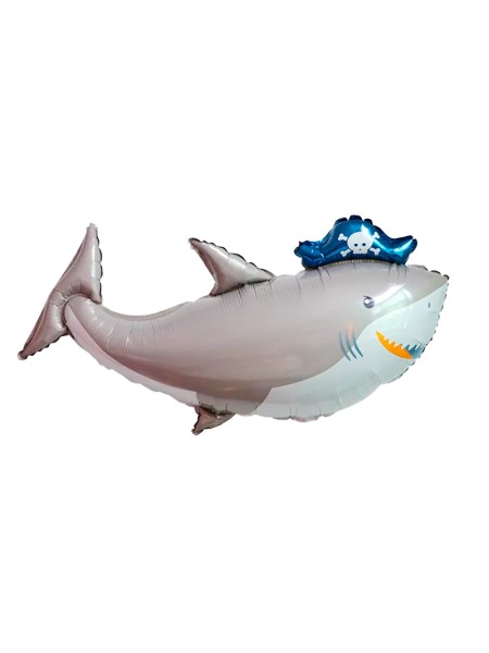 Фольга шар фигура Акула - пират 38"/96 см Китай