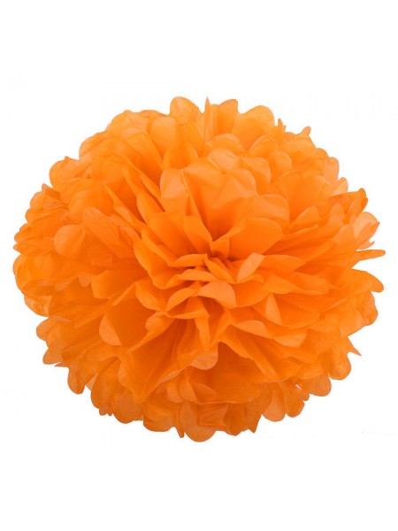 Подвеска Цветок объемный бумажная тишью 47 см цвет оранж