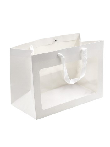 Пакет ламинированный 35 х25 х18 см с окном цвет белый HS-7-13