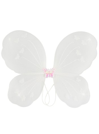 Крылья Бабочка Белый с блестками 48 х 37 см