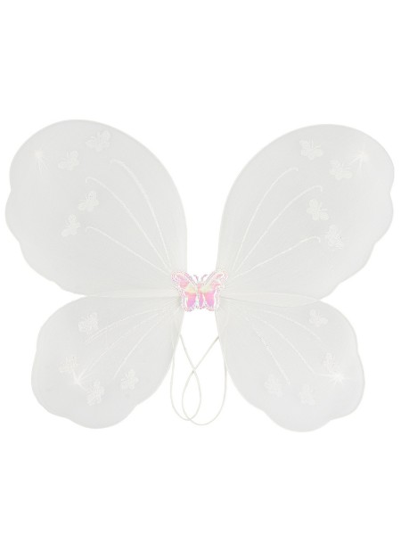 Крылья Бабочка Белый с блестками 48 х 37 см