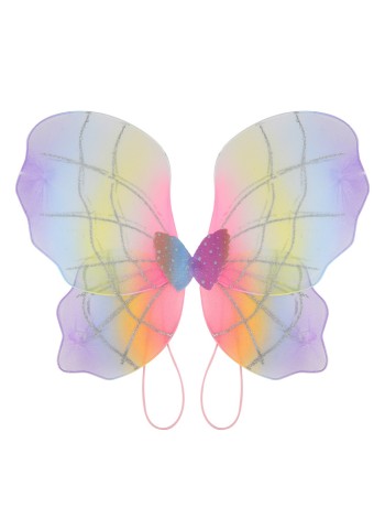 Крылья Нежная Бабочка радужный/полупрозрачный с блестками 48 х 37 см