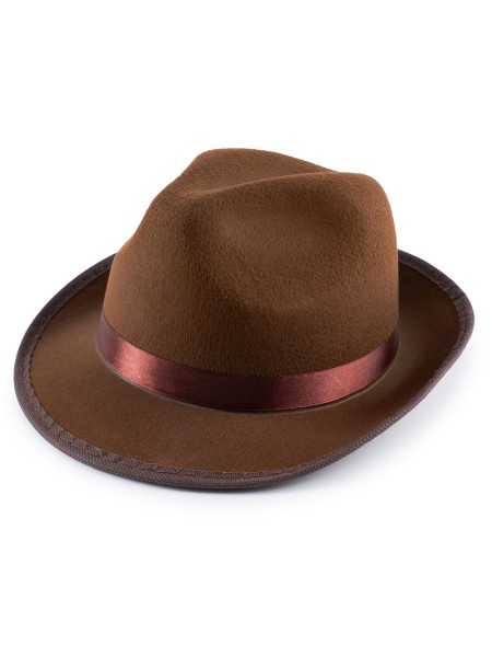 Шляпа мафиози фетр цвет коричневый