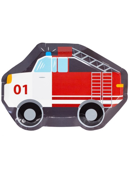 Тарелка бумага фигурная Пожарная Машина 6 шт 25 см