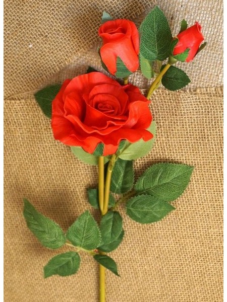 Роза 3 цветка 70 см цвет красный