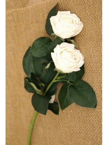 Роза 2 бутона 40 см цвет белый