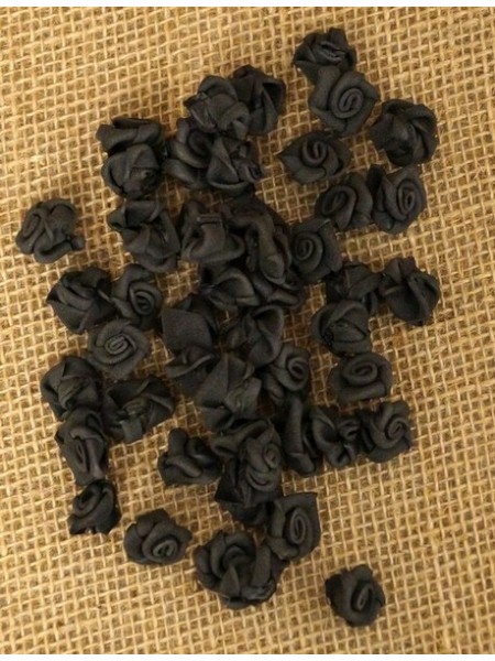 Роза 1,5 см фоамиран (90-100 шт в упаковке) черная