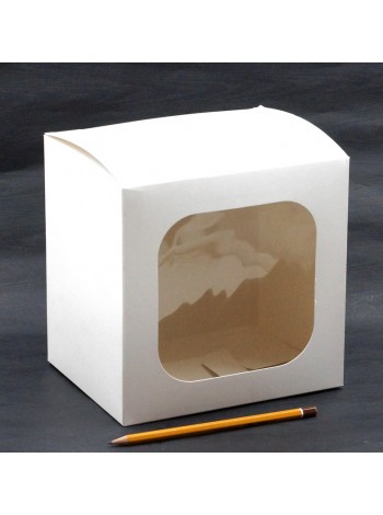 Коробка складная 19 х15 х19 см с окном цвет белый  HS-40-24
