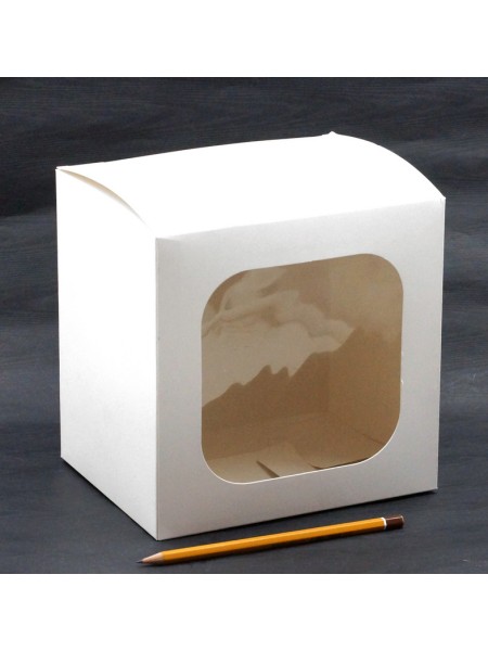 Коробка складная 19 х15 х19 см с окном цвет белый  HS-40-24