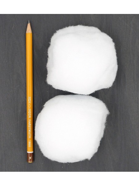 Снежок набор 2 шт 7 см вискоза цвет белый HS-3-3